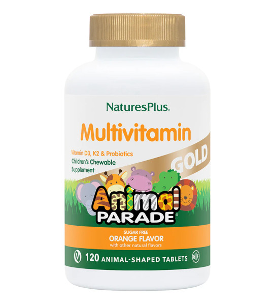 NaturesPlus Animal Parade Multivitamin GOLD Sugar Free (120 жув табл)