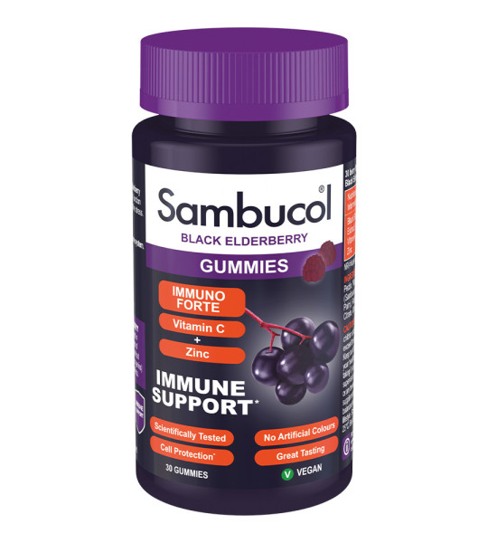 Sambucol Black Elderberry + Vit C + Zinc Gummies (30 жев табл)