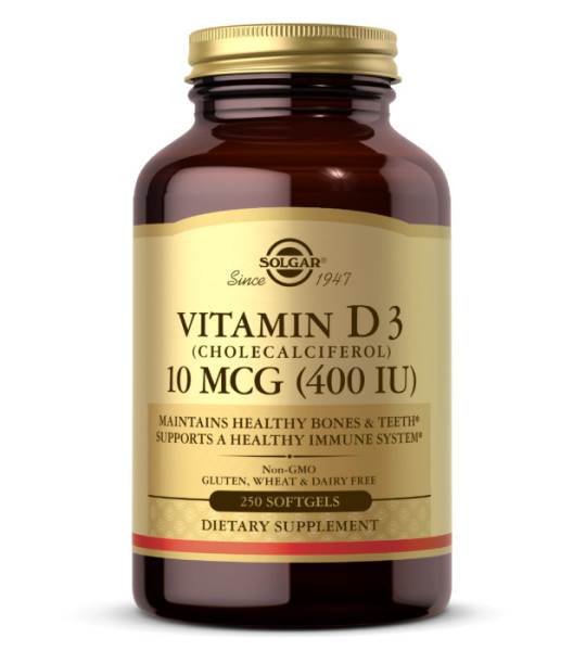 Solgar Vitamin D3 10 mcg (400 IU) Cholecalciferol Softgels (250 капс)