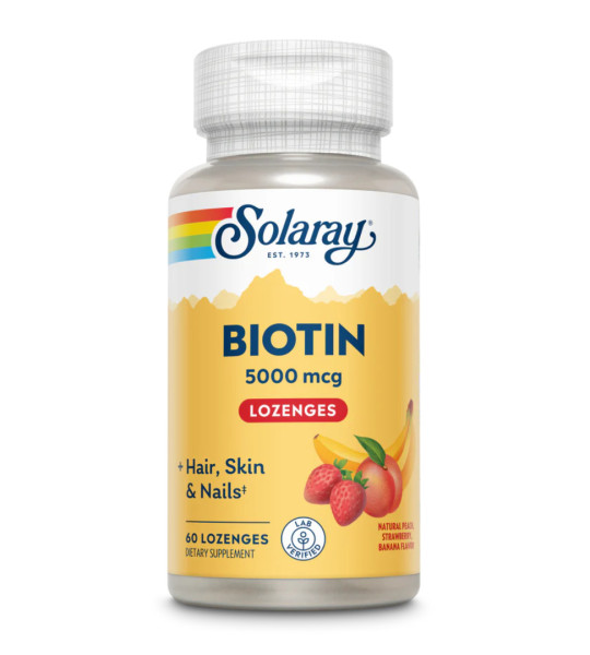 Solaray Biotin Tangy Fruit 5000 mcg 60 льодаників