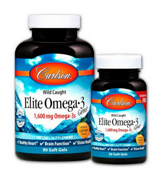 Carlson Elite Omega-3 1600 mg Softgels (90+30 капс)