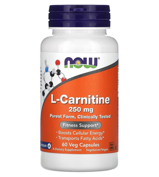 NOW L-Carnitine 250 mg Veg Caps (60 капс)