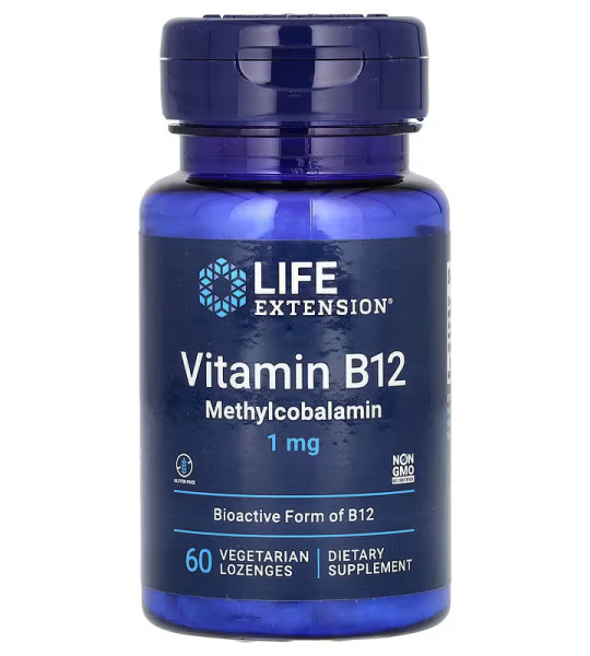 Life Extension Vitamin B12 Methylcobalamin 1 mg Veg Lozenges (60 табл)