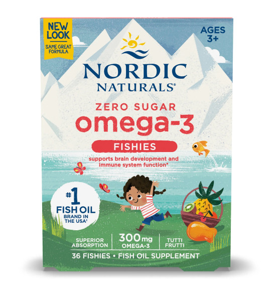 Nordic Naturals Omega-3 Fishies 300 mg Zero Sugar (36 жев конф)