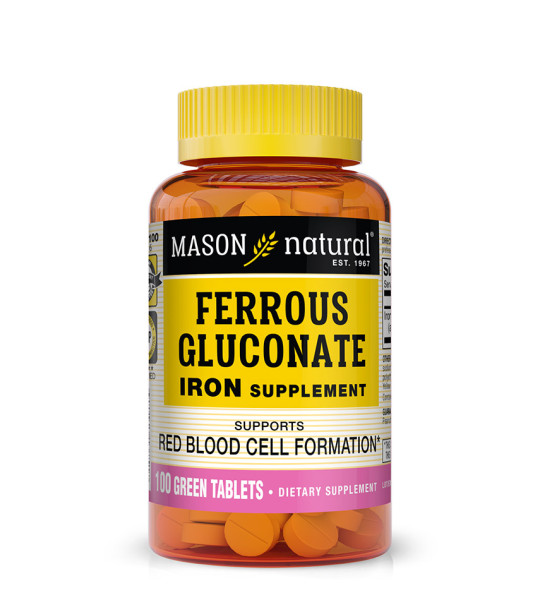 Mason Natural Ferrous Gluconate Iron 27 mg (100 табл)