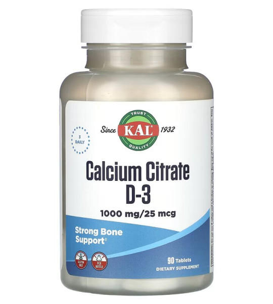 KAL Calcium Citrate D-3 1000 mg/25 mcg (90 табл)