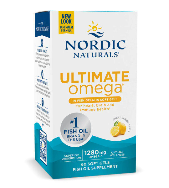 Nordic Naturals Ultimate Omega 1280 mg Fish Gelatin Soft Gels (60 капс)