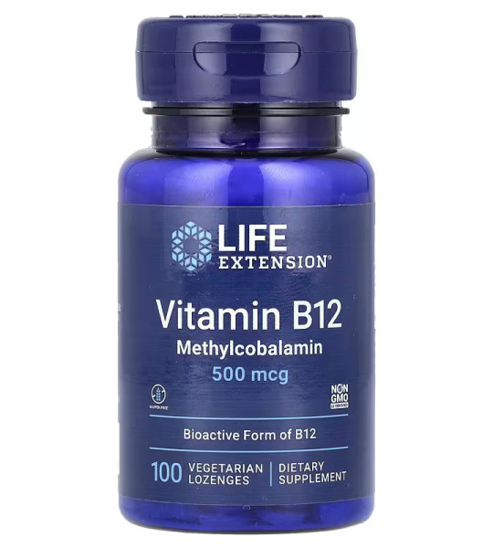 Life Extension Vitamin B12 Methylcobalamin 500 mcg Veg Lozenges (100 табл)