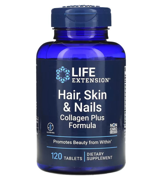 Life Extension Hair, Skin & Nails Collagen Plus Formula (120 табл)