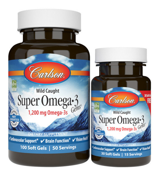 Carlson Super Omega-3 1200 mg Softgels (100+30 капс)