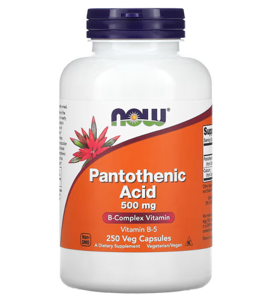 NOW Pantothenic Acid 500 mg Veg Caps (250 капс)