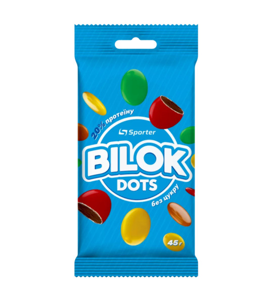 Sporter Драже Bilok Dots 20% протеїну, без цукру (45 грам)