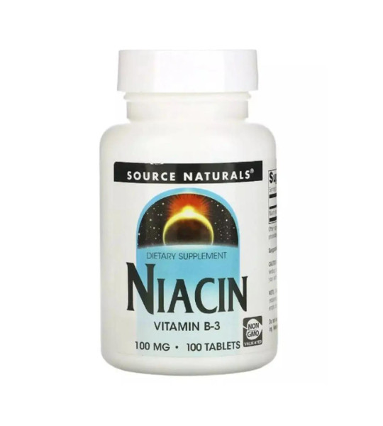 Source Naturals Niacin (B3) 100 mg (100 табл) купити вітаміни групи в в ...