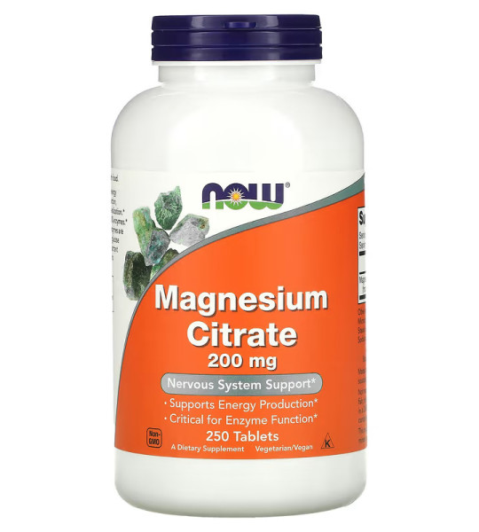 NOW Magnesium Citrate 200 mg (250 табл)