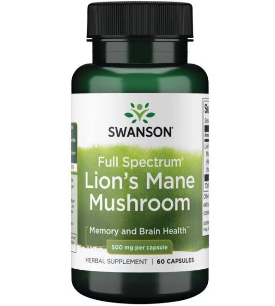 Swanson Full Spectrum Lion's Mane Mushroom 500 mg (60 капс)