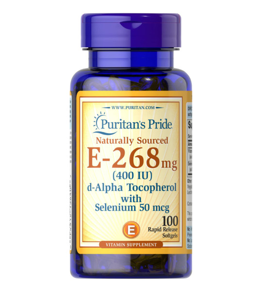 Puritan's Pride E-268 mg (400 IU) with Selenium 50 mcg Softgels (100 капс)