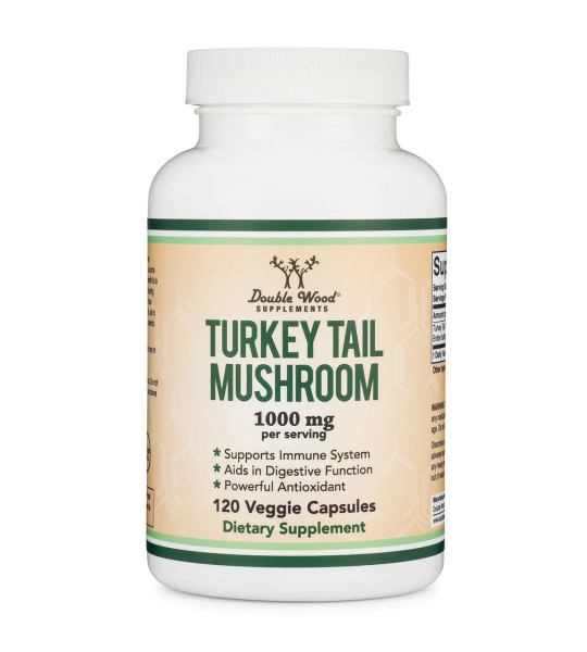 Double Wood Turkey Tail Mushroom 1000 мг 120 капс