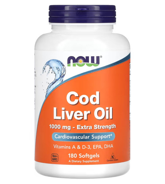 NOW Cod Liver Oil 1000 mg Softgels (180 капс)