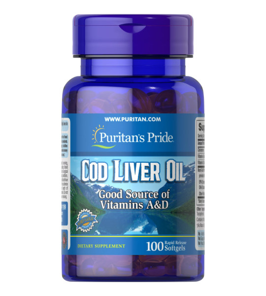 Puritan's Pride Cod Liver Oil 415 mg Softgels (100 капс)