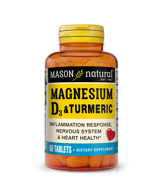 Mason Natural Magnesium D3 & Turmeric (60 табл)