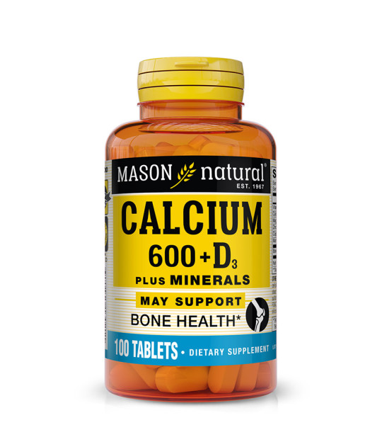 Mason Natural Calcium 600 + D3 plus Minerals (100 табл)