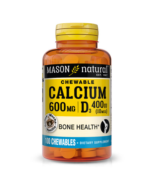 Mason Natural Chewable Calcium 600 mg D3 10 mcg (100 жув табл)