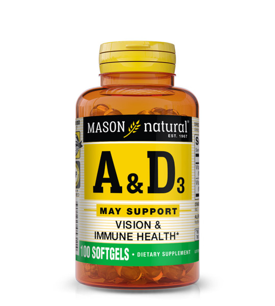 Mason Natural Vitamins A & D3 Softgels (100 капс)