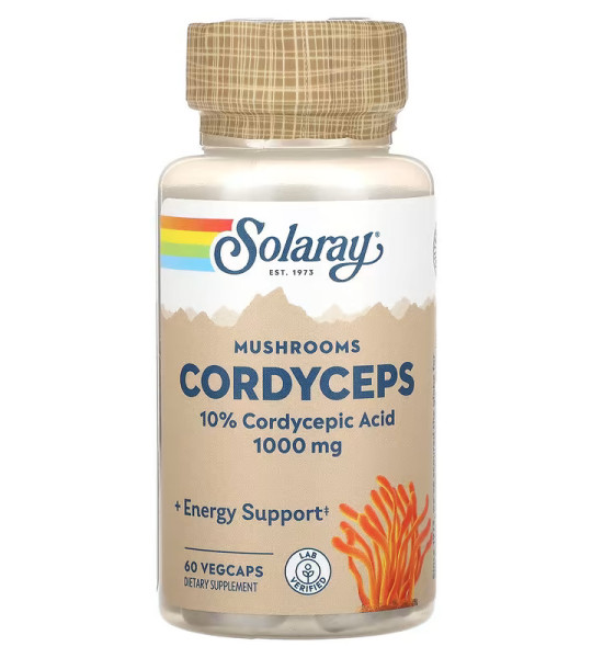 Solaray Mushrooms Cordyceps 10% Cordycepic Acid 1000 mg Veg Caps (60 капс)