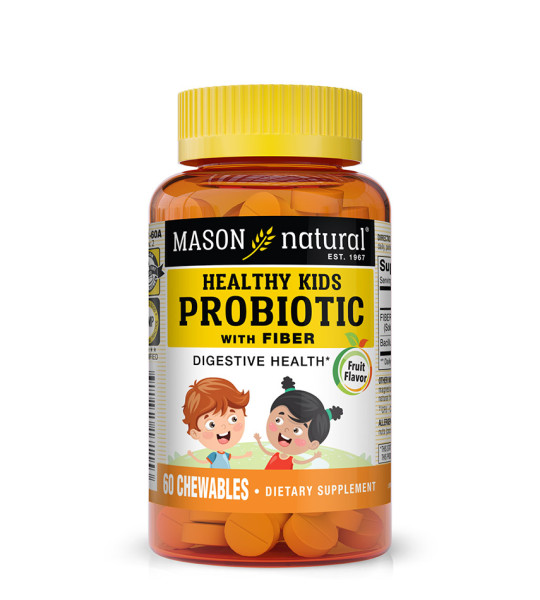 Mason Natural Healthy Kids Probiotic with Fiber (60 жув табл)