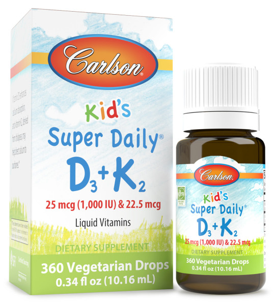 Carlson Kid's Super Daily D3 + K2 25 mcg & 22,5 mcg (10,16 ml)