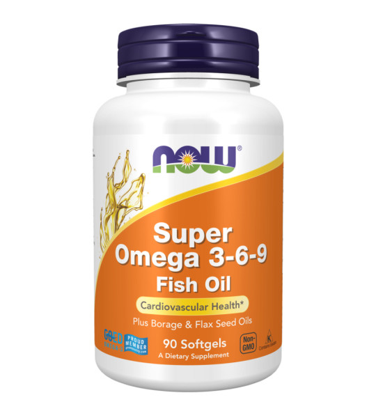NOW Super Omega 3-6-9 Fish Oil Softgels (90 капс)
