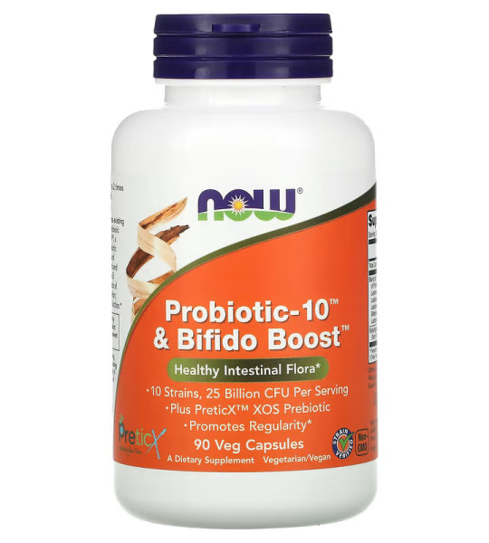 NOW Probiotic-10 & Bifido Boost Veg Caps (90 капс)