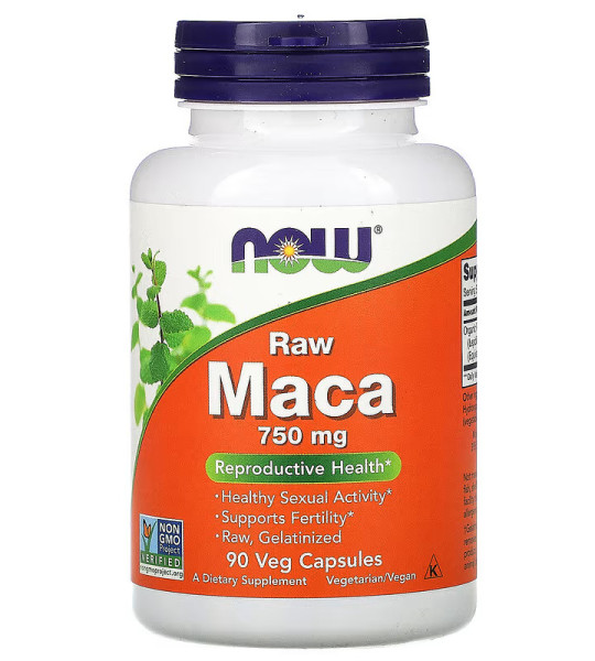 NOW Maca Raw 750 mg Veg Сaps (90 капс)