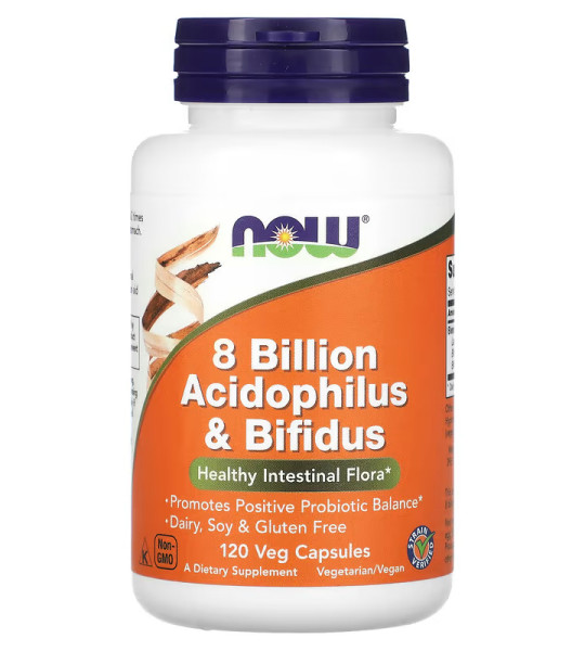 NOW 8 Billion Acidophilus & Bifidus (120 капс)