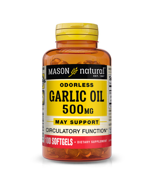 Mason Natural Odorless Garlic Oil 500 mg Softgels (100 капс)