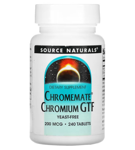 Source Naturals Chromemate Chromium GTF 200 mcg (240 табл)