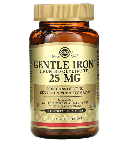 Solgar Gentle Iron 25 mg Veg Caps 180 капс