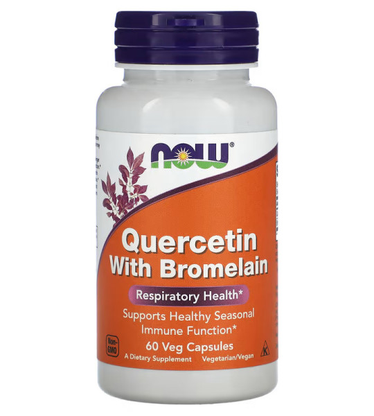 NOW Quercetin with Bromelain 800 mg/165 mg Veg Caps (60 капс)