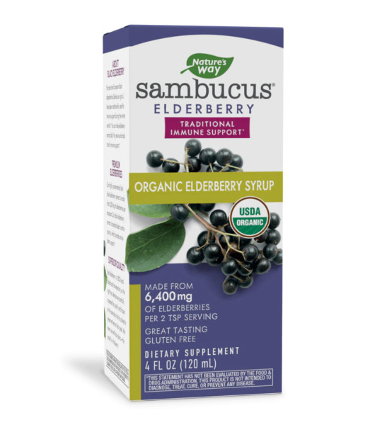 Nature's Way Sambucus Organic Elderberry Syrup (120 ml)