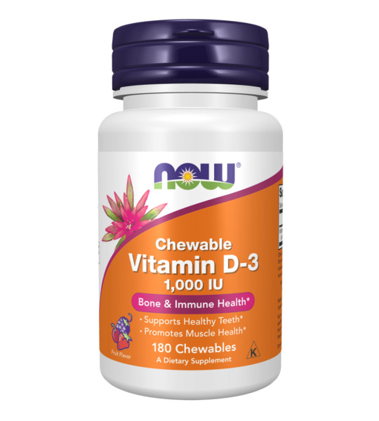 NOW Chewable Vitamin D-3 1000 IU (180 жув табл)