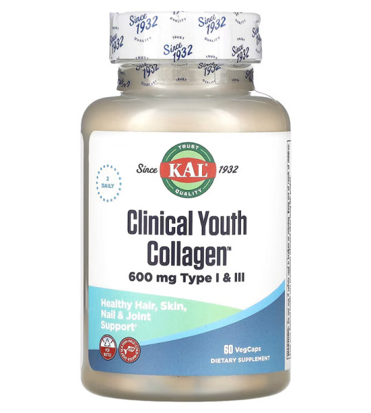 KAL Clinical Youth Collagen 600 mg Type I & III Veg Caps (60 капс)