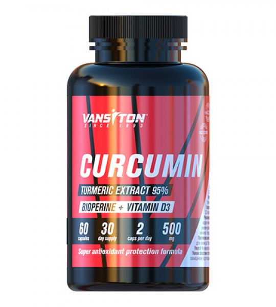 Vansiton Curcumin with Bioperine + Vit. D3 500 mg / 5 mg / 5 mcg (60 капс)