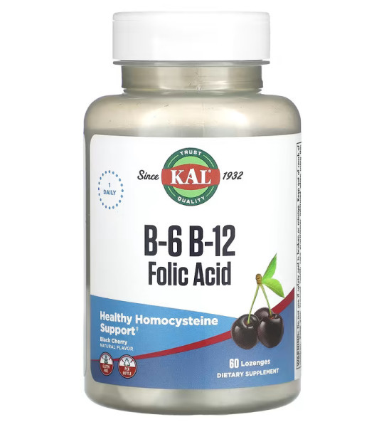 KAL B-6 B-12 Folic Acid Lozenges (60 табл)