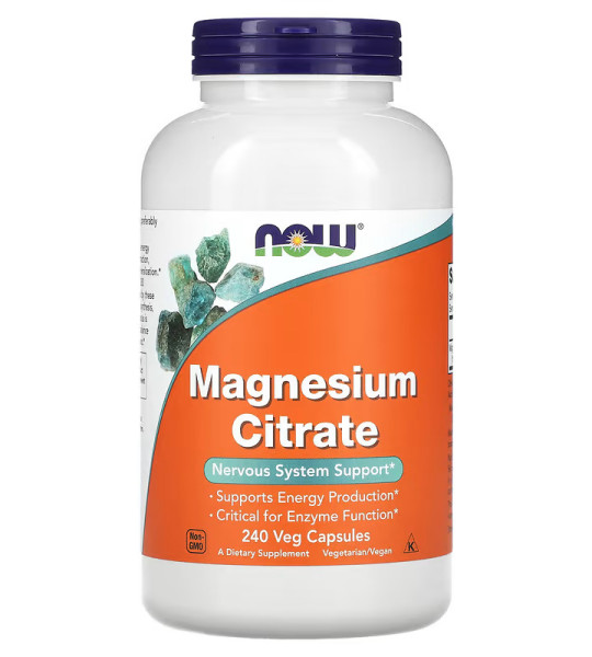 NOW Magnesium Citrate 400 mg Veg Caps (240 капс)