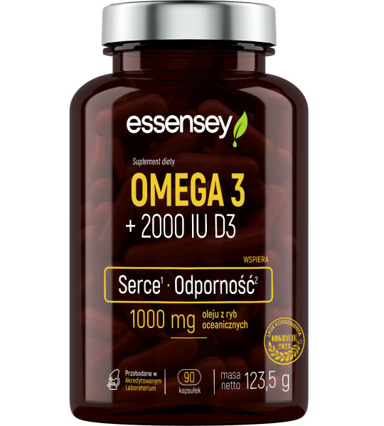 Essensey Omega 3 1000 mg + D3 2000 IU (90 капс)