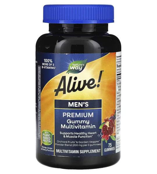 Nature's Way Alive! Men's Premium Gummy Multivitamin (75 жув табл)