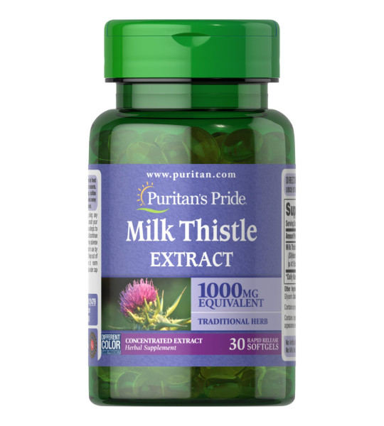 Puritan's Pride Milk Thistle Extract 1000 mg Equivalent Softgels (30 капс)