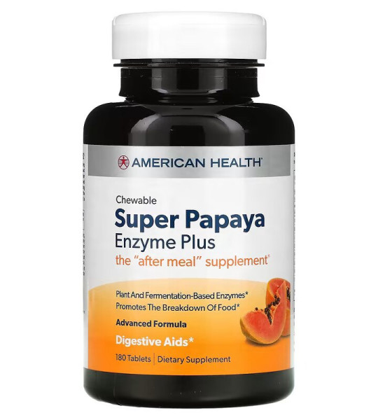 American Health Super Papaya Enzyme Plus (180 жув табл)