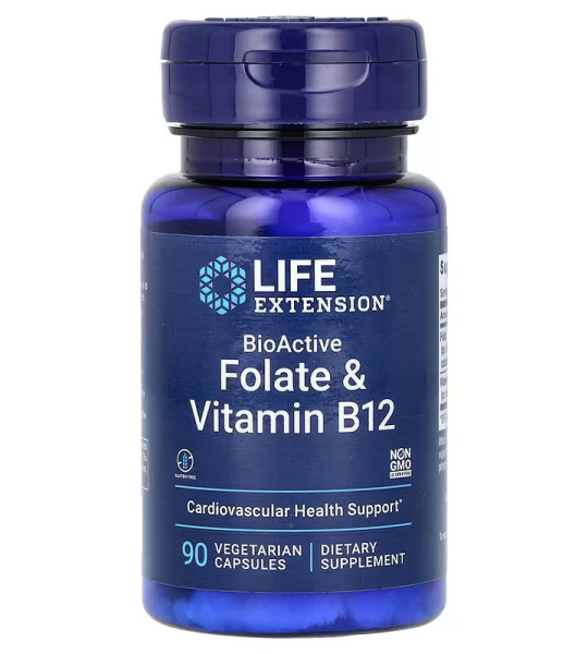 Life Extension BioActive Folate & Vitamin B12 Veg Caps (90 капс)