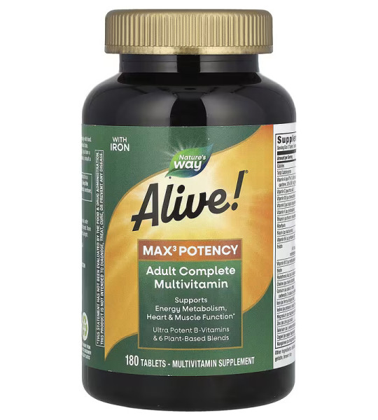 Nature's Way Alive! Max 3 Potency Multivitamin (180 табл)